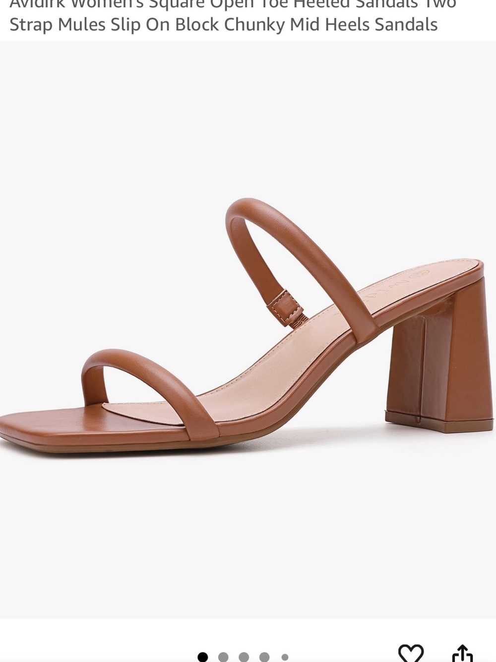 Square Open Toe Heeled Sandals Two Strap Mules Slip On Block Chunky new 🆕 - Picture 2 of 8